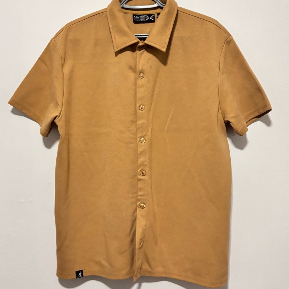 🆗 Kangol Men's Camel Button Down Shirt